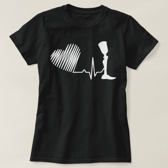 T-shirt Amputé Humour Heartbeat Bras de jambe amusant Gif  (Design devant)