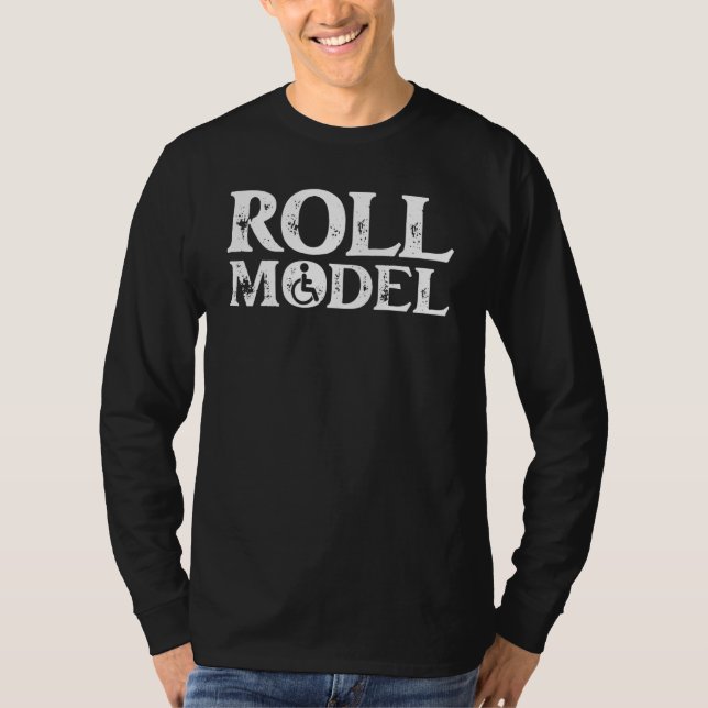 T-shirt Amputé - Modèle à Roulement Drôle Fauteuil Roulant (Devant)