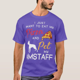 T-shirt Amstaff Dog Pizza Lover Propriétaire Noël Annivers