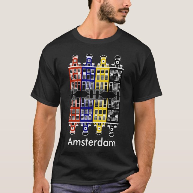 T-shirt Amsterdam Architecture - Maisons de commerçants (Devant)