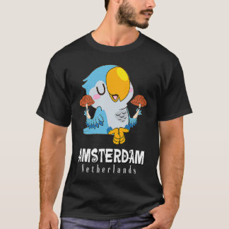 T-shirt Amsterdam Parakeet Mushroom Holland The Netherland