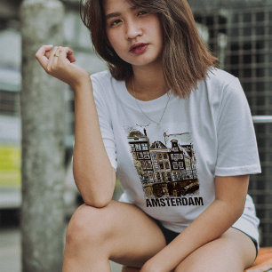T-shirt Amsterdam Pays-Bas Vintage voyage Poster Retro