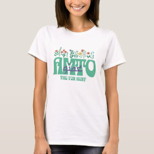 T-shirt Amto La Tante Amusante Florale Calligraphie Arabe