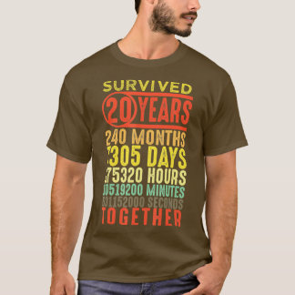 T-shirt Amusant 20ème Mariage 20 ans de mariage Anniversai