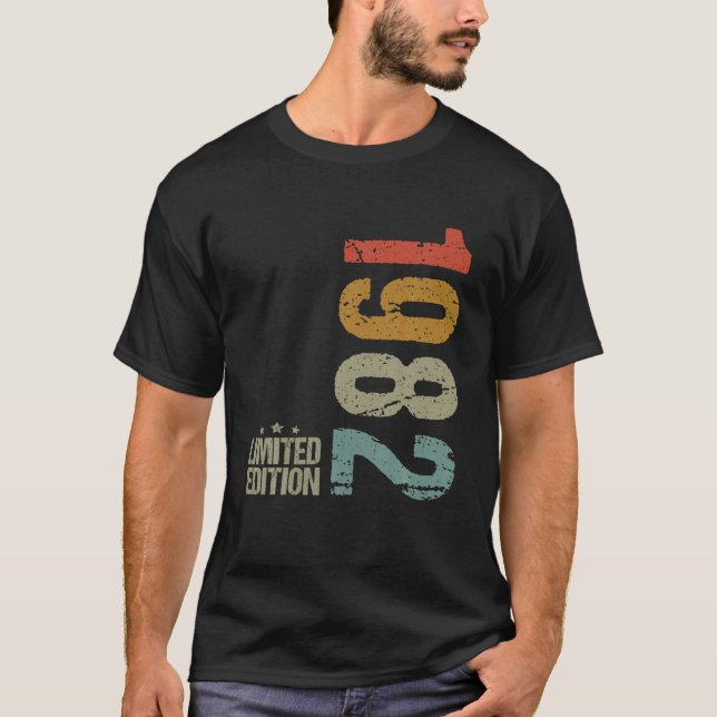 T-shirt Amusant 40E Anniversaire Né En 1982 40 Ans Vint (Devant)