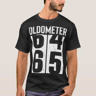 T-shirt Amusant 65 Ans 65ème Anniversaire Odometer Oldomet
