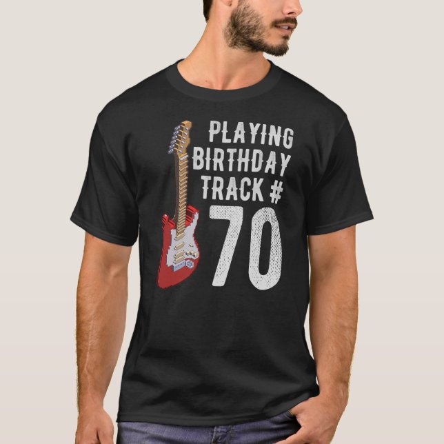 T-shirt Amusant 70e anniversaire Guitare Musique Amoureux  (Devant)