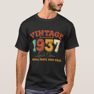 T-shirt Amusant 88 Ans 1937 Vintage 88ème Anniversaire Cad