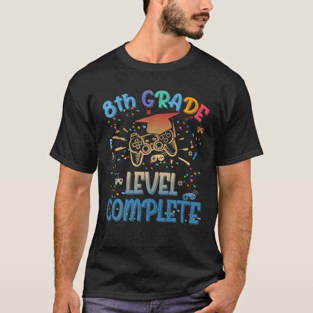 T-shirt Amusant 8E Classe Gamer Vidéo Complet 2021 Gr (Devant)