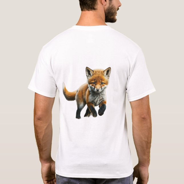T-shirt Amusant à la queue : Un renard bucolique (Dos)