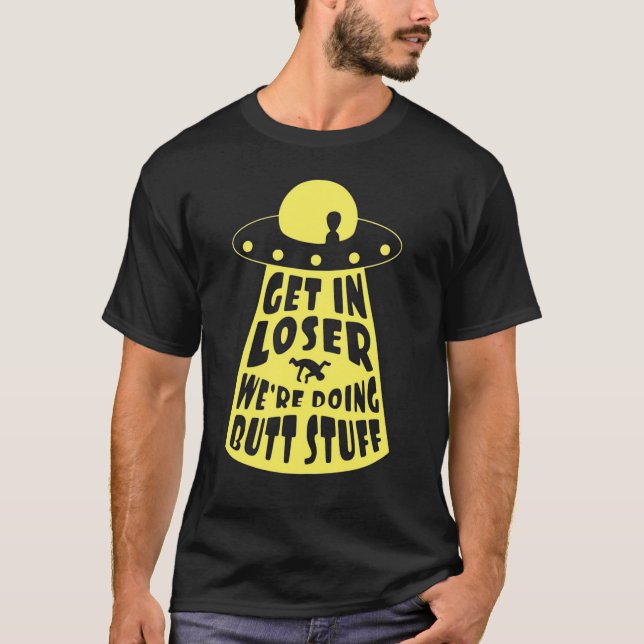 T-shirt Amusant Alien UFO Butt Probing Humour Comical Sci  (Devant)