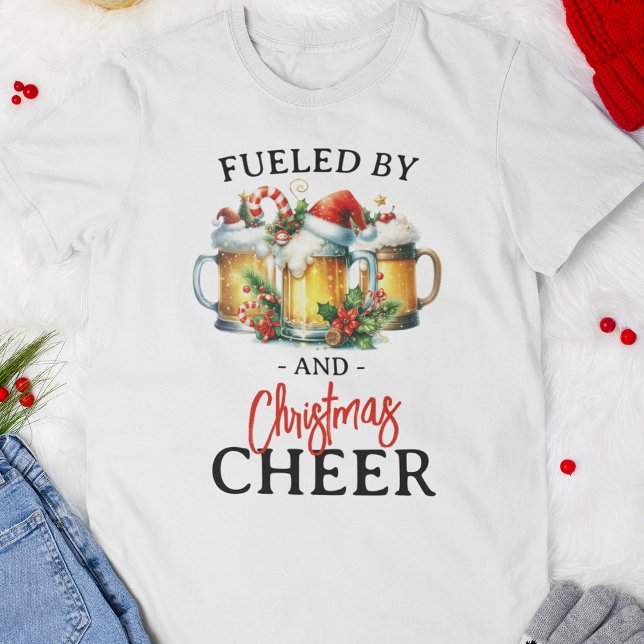 T-shirt Amusant Alimenté Par Les Vacances De Noël De La Bi (Créateur téléchargé)
