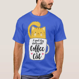 T-shirt Amusant Amoureux des chats de Mug de café orange