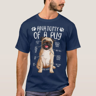 T-shirt Amusant anatomie Carlin chien Carlin Lover