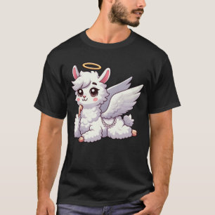 T-shirt Amusant ange alpaga llama avec ailes et halo