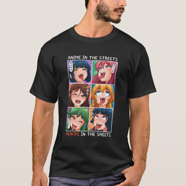 T-shirt Amusant Anime Dans Les Feuilles Anime (Devant)