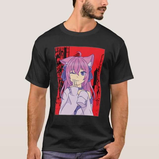 T-shirt Amusant Anime Japonais Yeux Ado Personnages fille  (Devant)