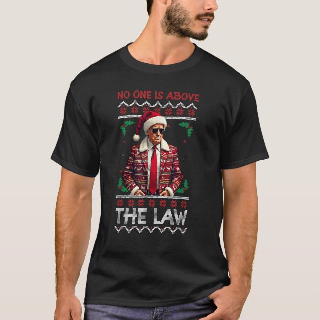 T-shirt Amusant Anti Biden Xmas Trump Père Noël Noël laid (Devant)
