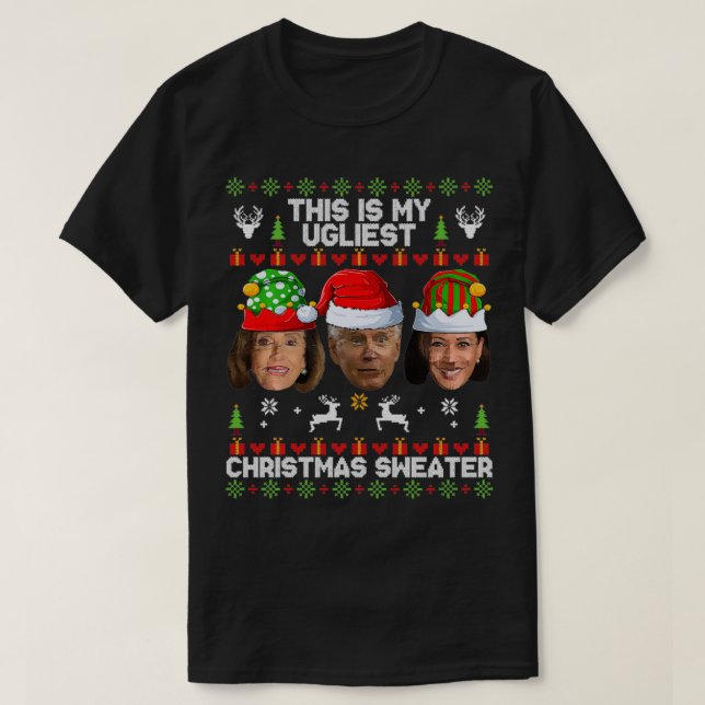 T-shirt Amusant Anti Joe Biden C'Est Mon Noël Fête Ugl (Design devant)