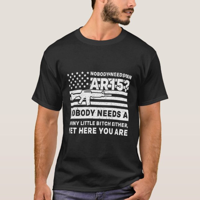 T-shirt Amusant Ar-15 American 2E Amendements Droits Des A (Devant)