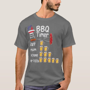T-shirt Amusant Art Barbecue Timer Grillage Barbecue Grill