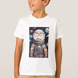 T-shirt Amusant Astronaut Visage Couper Tee, Photo Personn