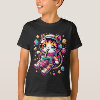 Amusant astronaute espace Kawaii Boba Tea Cat
