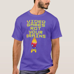 T-shirt Amusant avec citation Jeux Vidéo Rot Your Brains