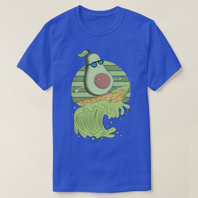 T-shirt Amusant Avocado Funny Surfing Avocado Surfing Avoc (Design devant)