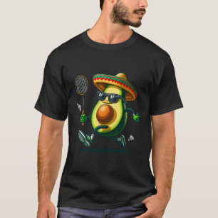 T-shirt Amusant Avocado montrant compétences Badminton Cin
