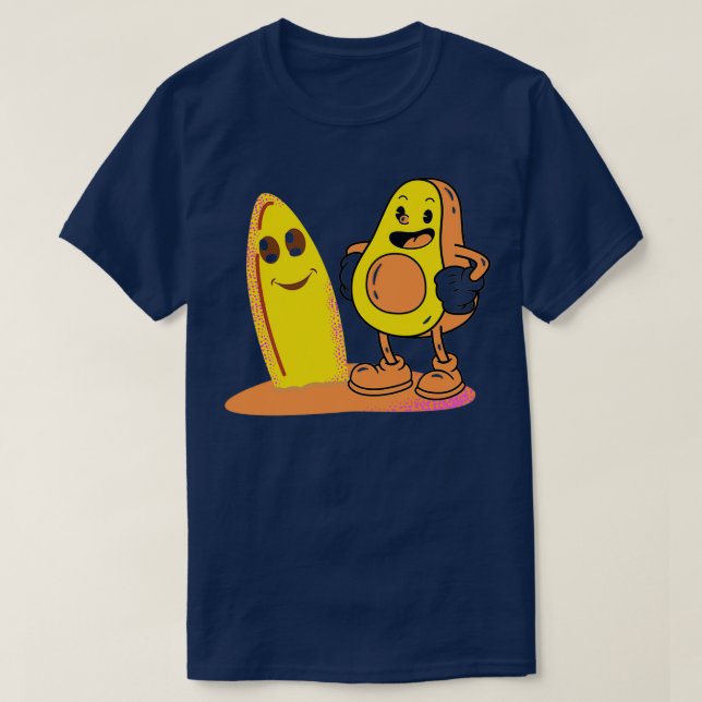 T-shirt Amusant Avocado Surfing 24 (Design devant)