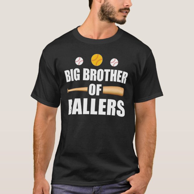 T-shirt Amusant Baseball Et Joueur De Softball Big Brother (Devant)