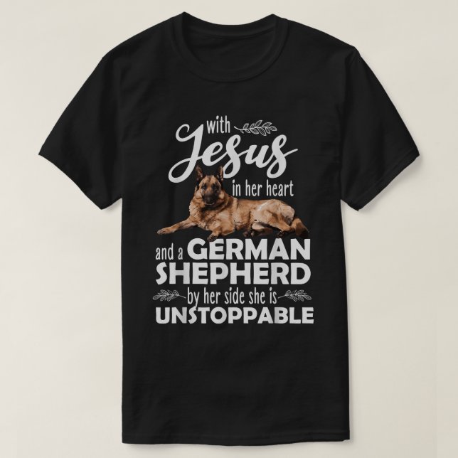 T-shirt Amusant Berger Allemand Art Pour Femmes Filles Chi (Design devant)