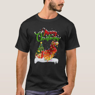 T-shirt Amusant Betta Fish Lover Xmas Éclairage Betta Chri