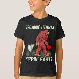 T-shirt Amusant Bigfoot Breakin Hearts Rippin Farts