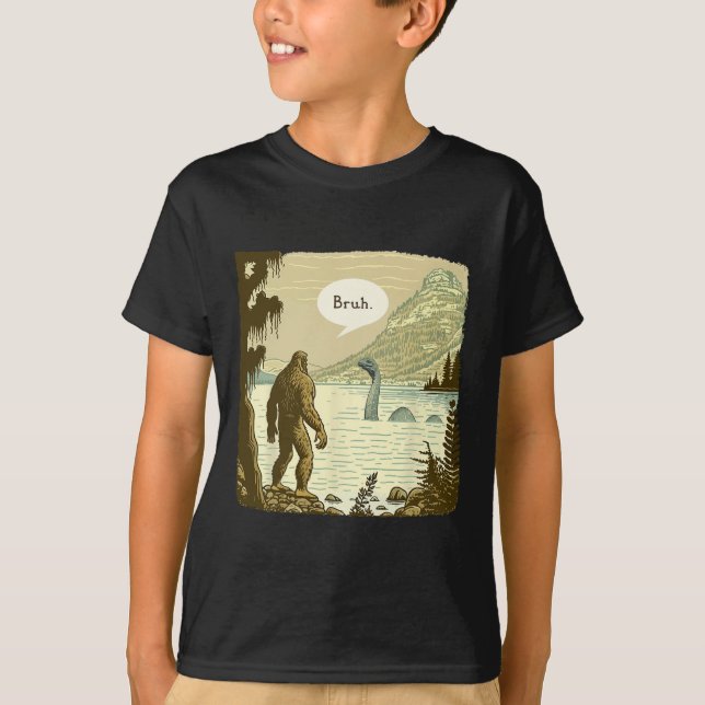 T-shirt Amusant Bigfoot Sasquatch Loch Ness Monster Introd (Devant)