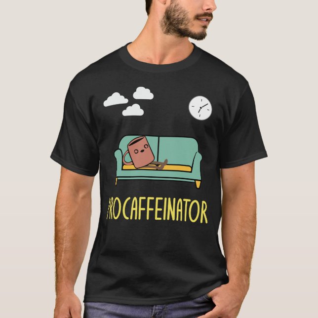 T-shirt Amusant café-caféionnière Plaisanteries sur les ca (Devant)