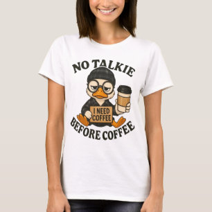T-shirt Amusant Canard Amoureux du Café Graphique de Dessi