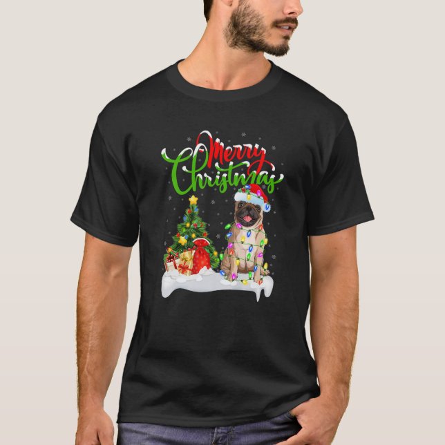 T-shirt Amusant Carlin Amoureux des chiens Noël Carlin d'é (Devant)