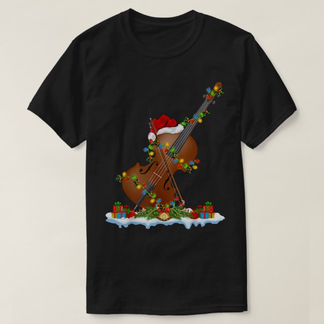 T-shirt Amusant Cello Musique Lover Xmas Éclairage Père No (Design devant)