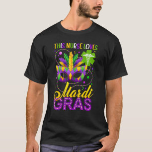 T-shirt Amusant Cette Infirmière Aime Mardi Gras Nursing S