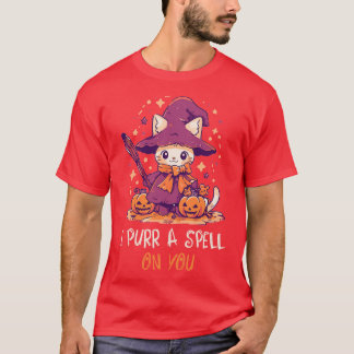 T-shirt Amusant chat pun sorcier sort Graphique Hommes Enf
