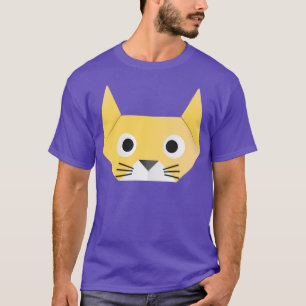 T-shirt Amusant Chat visage Origami Style