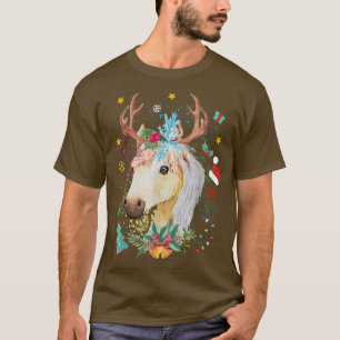 T-shirt Amusant Cheval Lover Baby mignon Cheval Reindeer C