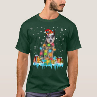 T-shirt Amusant chien de bétail australien feux de Noël