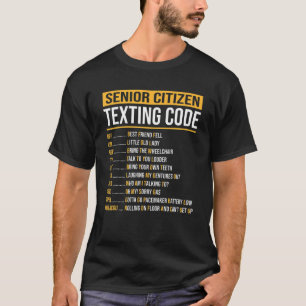 T-shirt Amusant citoyen âgé de Texting Code Conception pou