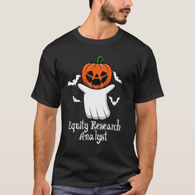 T-shirt Amusant Citrouille Ghost Equity Analyst Hallow (Devant)