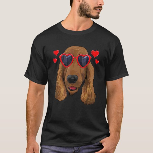 T-shirt Amusant Cocker Anglais Spaniel Chien Valentine S D (Devant)