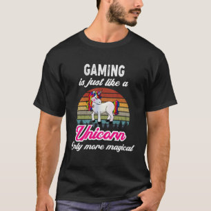 T-shirt Amusant Conception de Jeu Retro Unicorn Vintage Su