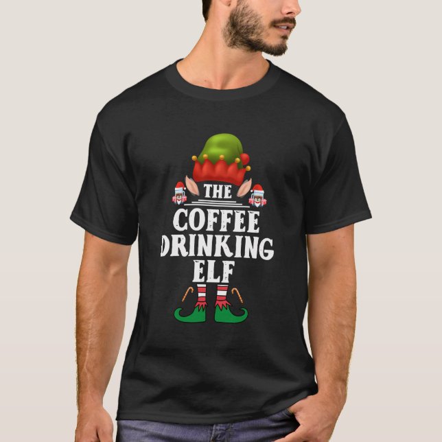 T-shirt Amusant Correspondant Famille Noël Le Café Boisson (Devant)